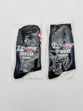 2 - UNISEX "TRUMP 2020" SOCKS ONE SIZE REPUBLICAN/PRESIDENT RED, WHITE AND BLUE